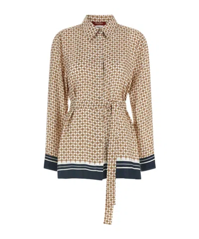 Max Mara Msttenuta Shirt And Blouse Brown In Neutral