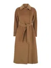 Max Mara Tenzone Belted Coat In Brown