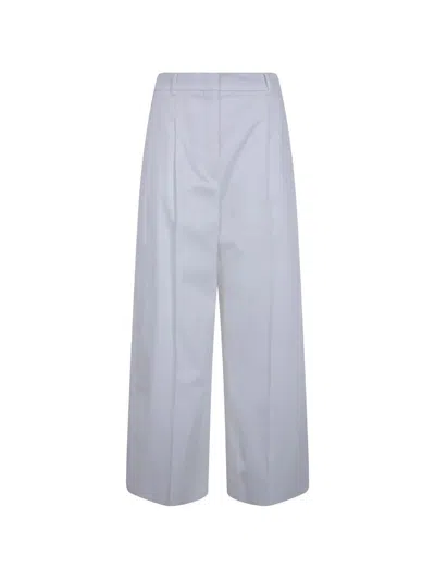 Max Mara "tequila" Cotton Wide Leg Trousers In White