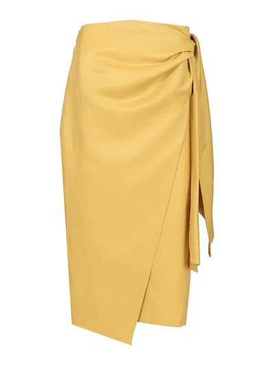 Max Mara Tequila Midi Skirt In Yellow