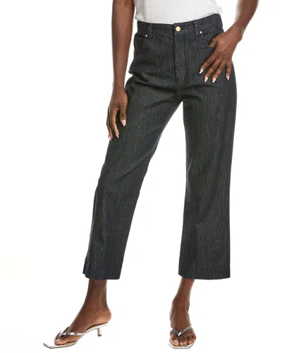 Max Mara Terra Straight Dark Wash Jean In Blue