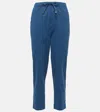 Max Mara Terreno Cotton Cropped Pants In Blue