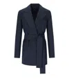 Max Mara Teso Blue Belted Blazer In Blue