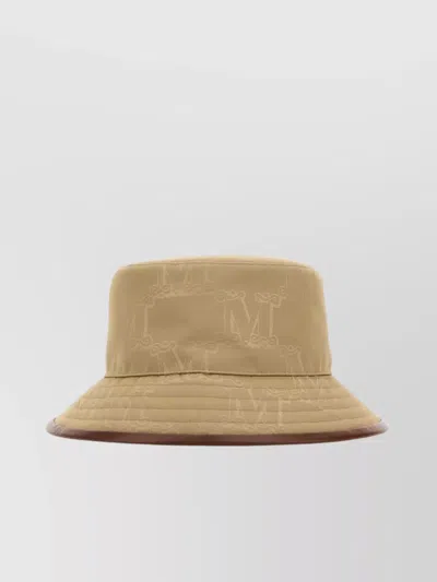 Max Mara Tessa Embroidered Polyester Bucket Hat In Brown