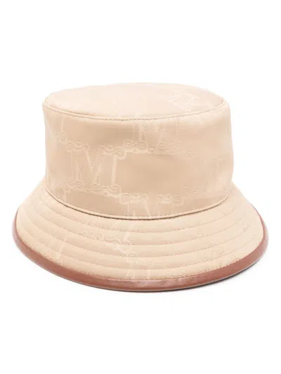 Max Mara Tessa Logo-jacquard Bucket Hat In Brown