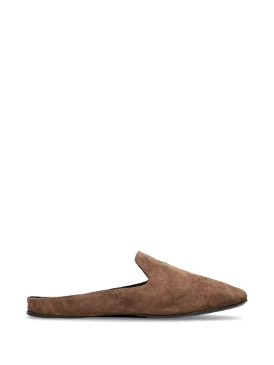 Max Mara Tessile Flat Mules In Brown