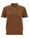 Max Mara Lapel Short-sleeved Polo Shirt In Brown