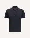 Max Mara Teti Zip Ribbed Polo Top In Black