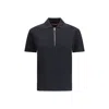 Max Mara Teti Zip Ribbed Polo Top In Black