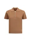 Max Mara Teti Zip Polo Shirt In Brown