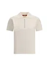 Max Mara Teti Zip Ribbed Polo Top In White