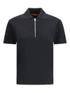Max Mara Teti Zip Ribbed Polo Top In Black