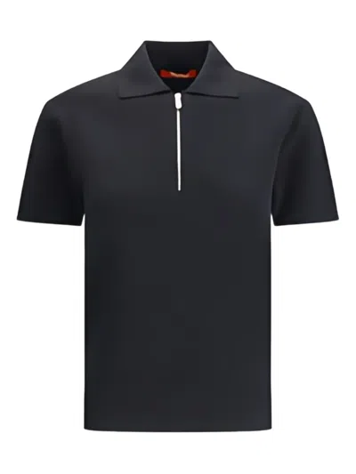 MAX MARA TETI ZIP RIBBED POLO TOP