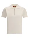 Max Mara Teti Zip Ribbed Polo Top In Neutral
