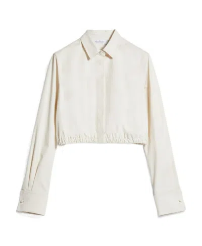 Max Mara Tevere Stretch Twill Shirt In White
