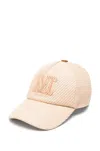 Max Mara Textured Baseball Cap With Adjustable Strap In Neutral