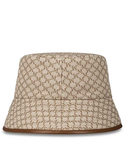 Max Mara Textured Bucket Hat With Logo Design In Neutral