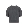 Max Mara Textured Cable Knit Grey Wool Sweater