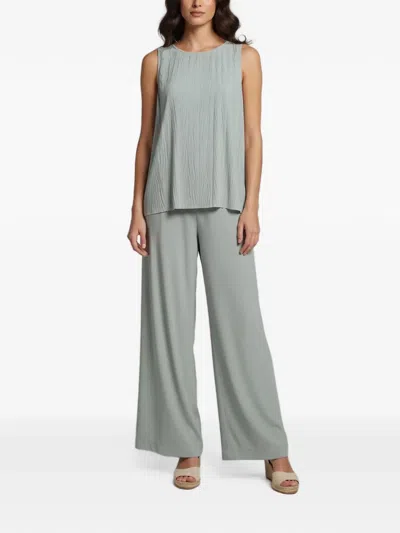 Pre-owned Max Mara Textured Crepe Top And Trousers Set In Blue