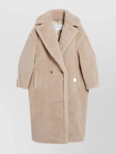 MAX MARA TEXTURED DOUBLE-BREASTED COAT NOTCHED LAPELS