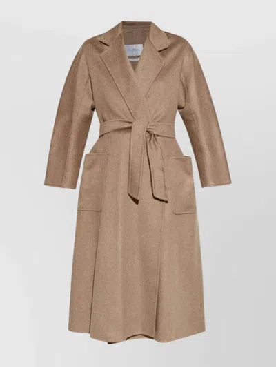MAX MARA TEXTURED FABRIC COAT BELTED WAIST
