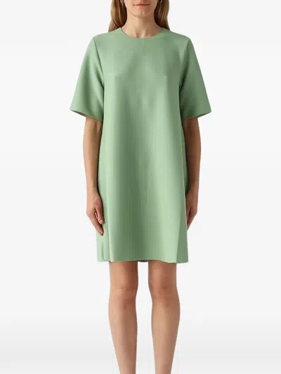 Max Mara Textured Flared Mini Dress In Green