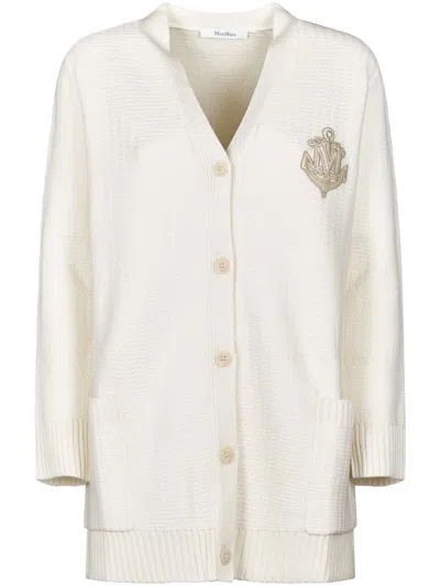 MAX MARA MAX MARA TEXTURED KNIT CARDIGAN WITH V-NECKLINE AND BUTTON-DOWN FRONT