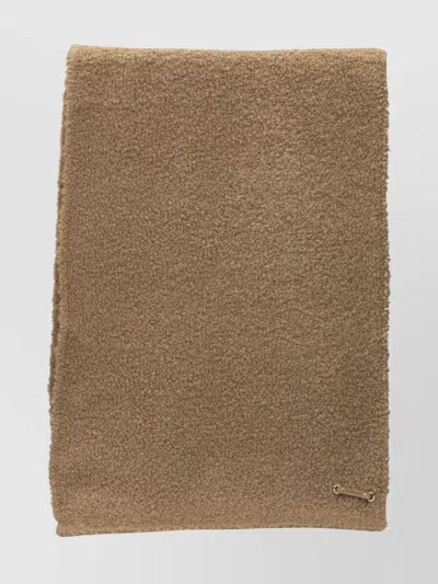 Max Mara Textured Knit Scarf For All Seasons In Brown