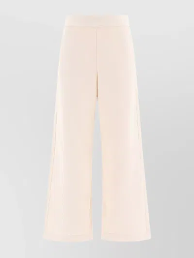 Max Mara Textured Ribbed Wide-leg Trousers In White