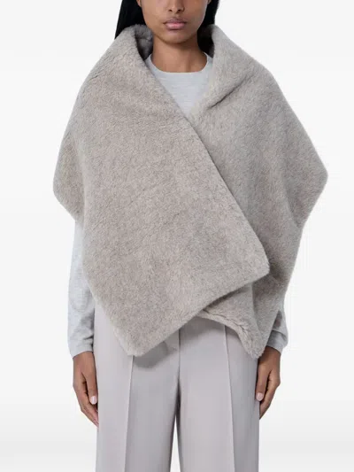 Max Mara Textured Scarf In Gray