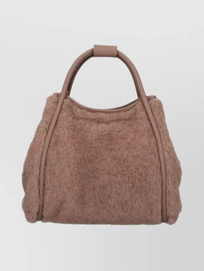 Max Mara Textured Shoulder Bag Detachable Strap In Brown