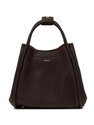Max Mara Textured Tote Bag In Brown