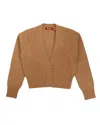 Max Mara Textured Wool And Cashmere Cardigan In Brown