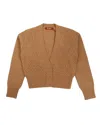 Max Mara Textured Wool And Cashmere Cardigan In Brown