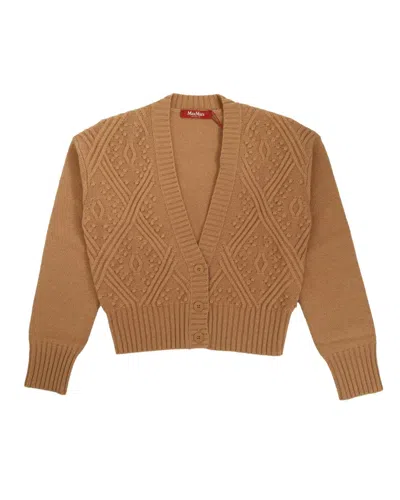 MAX MARA TEXTURED WOOL AND CASHMERE CARDIGAN