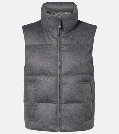 Max Mara The Cube Amoroso Cashmere Down Vest In Gray