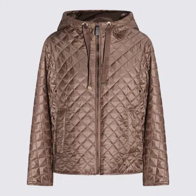 Max Mara The Cube Beige Down Jacket In Brown