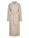 Max Mara The Cube Belted Trench Coat In Neutral