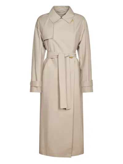 Max Mara The Cube Belted Trench Coat In Neutral