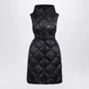 Max Mara The Cube Black Belted Sleeveless Down Jacket In Black