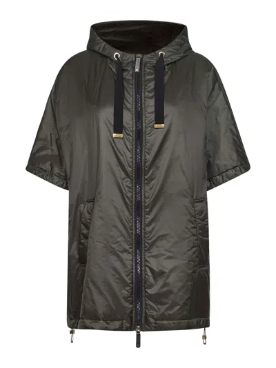 Max Mara The Cube Black Greenci Hooded Padded Cape