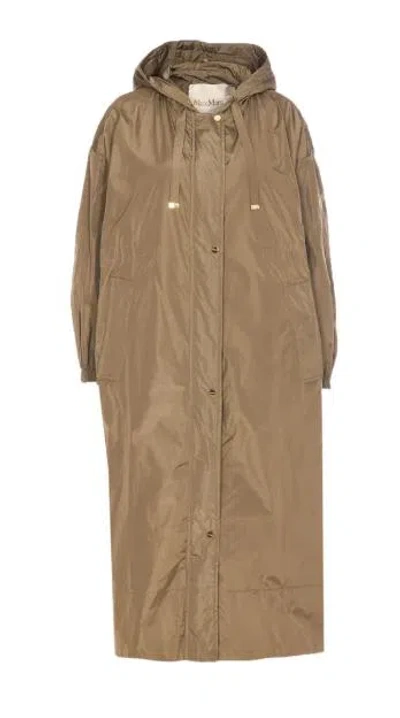 Max Mara The Cube Black Polyester Coat In Neutral