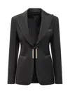 Max Mara The Cube Black Solid Shawl Lapel Blazer In Black