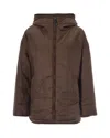 Max Mara The Cube Brown Solid Hood Jacket In Brown