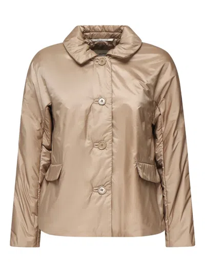 Max Mara The Cube Button-fastening Coat In Brown