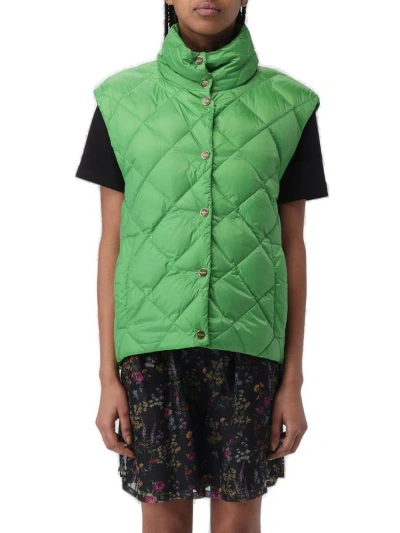 Max Mara The Cube Buttoned High Neck Jacket In Green