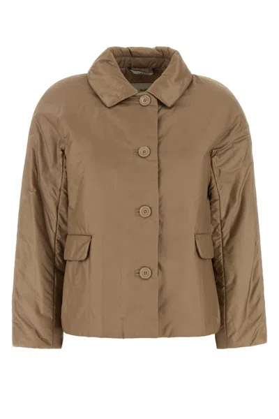 Max Mara The Cube Camel Polyester Greens Padded Jacket