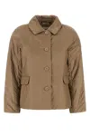 Max Mara The Cube Camel Polyester Greens Padded Jacket In Brown