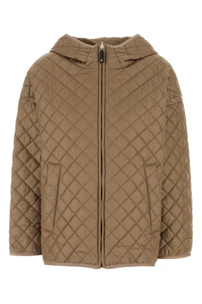 Max Mara The Cube Camel Polyester Leo Reversible Jacket In Brown