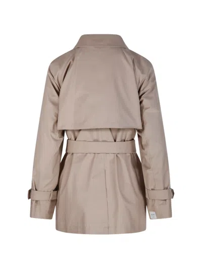 Max Mara The Cube Camel Street Short Cross-cut Trench Coat In Blue